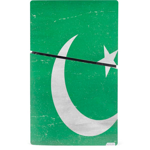 Pakistan Flag Distressed PS5 Slim Digital Edition Console Skin